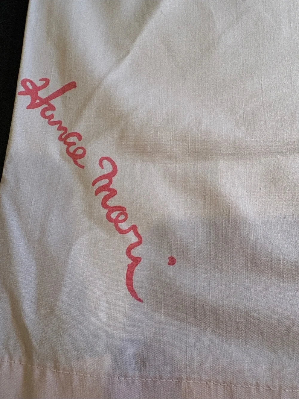 Vintage Pink Hamae Mori Cotton Butterfly Print Pillowcase FF
